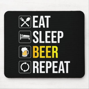 Tapis De Souris Répétition de la bière de sommeil