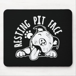 Tapis De Souris Repose Pit Face Drôle Chien Pitbull Mème