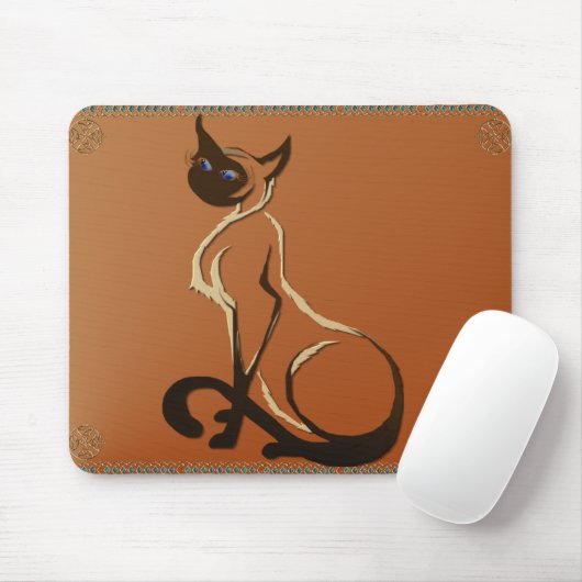Tapis De Souris Reposer le chat assez siamois Mousepad (Avec souris)