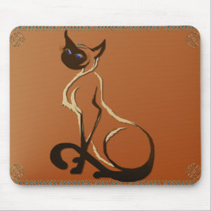 Tapis De Souris Reposer le chat assez siamois Mousepad