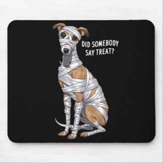 Tapis De Souris Représentation de chien momie Whippet Halloween