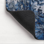 Tapis De Souris Repro Chinoiserie Delft Carrelage bleu et blanc (Coin)