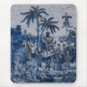Tapis De Souris Repro Chinoiserie Delft Carrelage bleu et blanc (Devant)