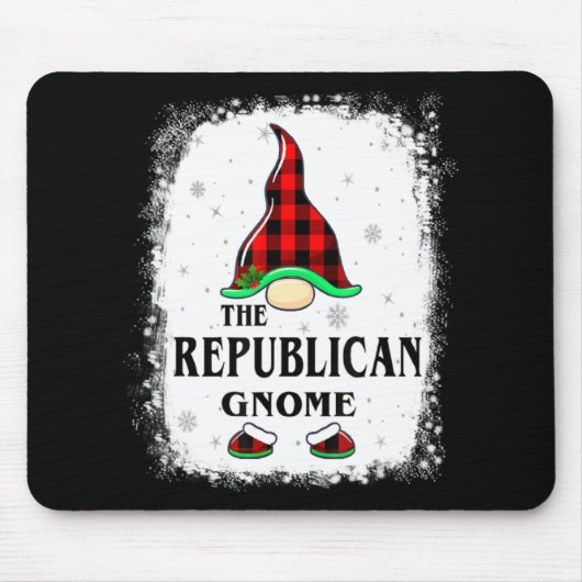 Tapis De Souris Republican Gnome Buffalo Plaid Matching Family Xma (Devant)