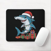 Tapis De Souris requin à marteau Santa Hat Noël Funny Marine (Avec souris)