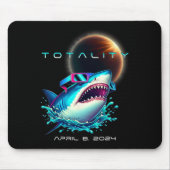 Tapis De Souris Requin avec lunettes Eclipse Totalité 2024 Sol Drô (Devant)