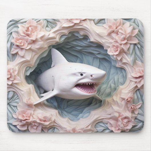 Tapis De Souris Requin blanc 3D (Devant)