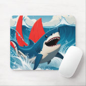 Tapis De Souris Requin dans l'océan (Avec souris)