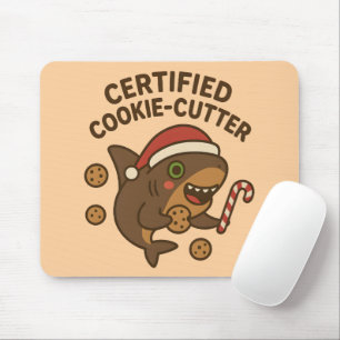 Tapis De Souris Requin de Noël drôle certifié Cookie-Cutter Pun