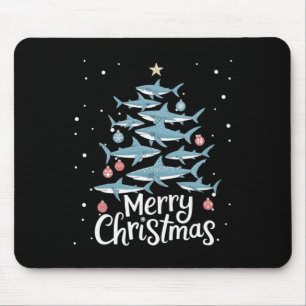 Tapis De Souris Requin Joyeux Noël Arbre de Noël Requins Joyeux Do