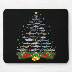 Tapis De Souris Requin Noël Arbre de requin Amateurs de cadeaux