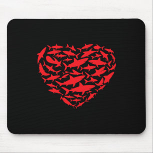 Tapis De Souris Requins de la Saint-Valentin Cœur Mer Amoureux des