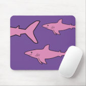 Tapis De Souris Requins roses (Avec souris)