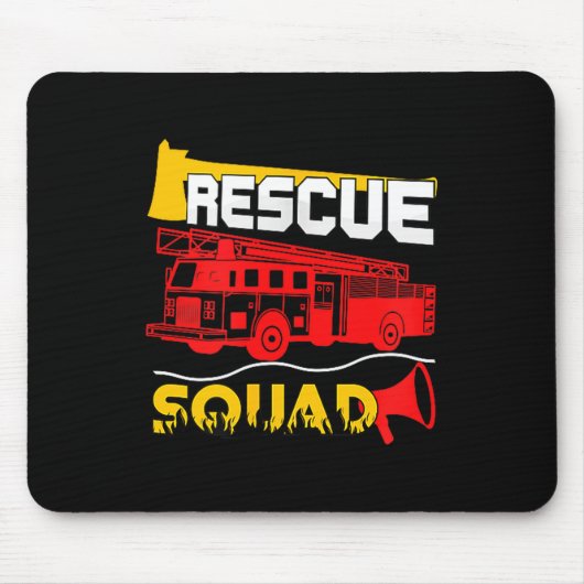 Tapis De Souris Rescue Squad Lifesaver Fireman Gift Proud Firefigh (Devant)