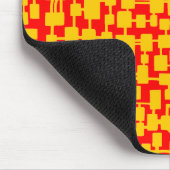 Tapis De Souris Réseau Abstrait - Ambre sur Red FF0000 (Coin)