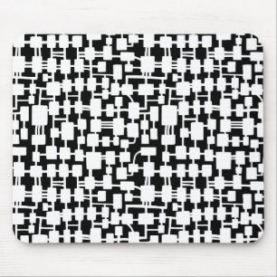 Tapis De Souris Réseau Abstrait - Blanc sur noir
