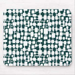 Tapis De Souris Réseau Abstrait - Blanc sur Vert foncé 003333