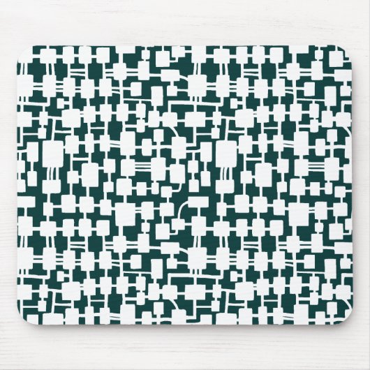 Tapis De Souris Réseau Abstrait - Blanc sur Vert foncé 003333 (Devant)