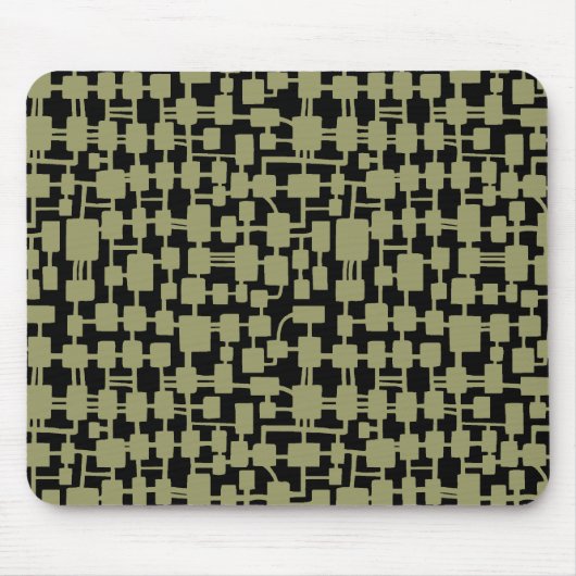Tapis De Souris Réseau Abstrait - Khaki sur Noir (Devant)