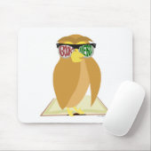 Tapis De Souris Réserver Chouette Nerd avec lunettes Design de des (Avec souris)