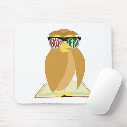 Tapis De Souris Réserver Chouette Nerd avec lunettes Design de des (Avec souris)