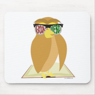 Tapis De Souris Réserver Chouette Nerd avec lunettes Design de des