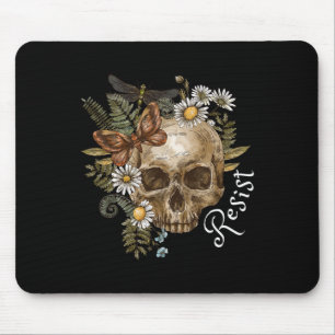Tapis De Souris Résiste Subtil Anti Trump Crâne Floral Pr Botaniqu