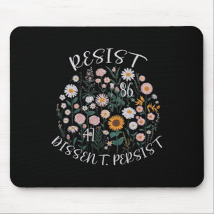 Tapis De Souris Résister 8647 Dissidence Persiste Anti Trump Flora