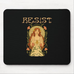 Tapis De Souris Résister Art Nouveau Mucha Anti Trump Femmes Fémin
