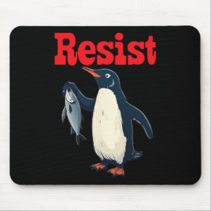 Tapis De Souris Résister Penguin tenir une manifestation de poisso