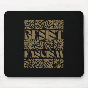 Tapis De Souris Résistez au Fascisme Boho Floral Subtil Anti Trump