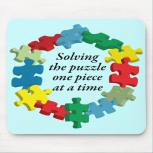 Tapis De Souris Résolvant le puzzle… Mousepad bleu