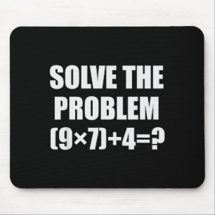 Tapis De Souris Résoudre le problème drôle 67 Mème Brainrot Math T