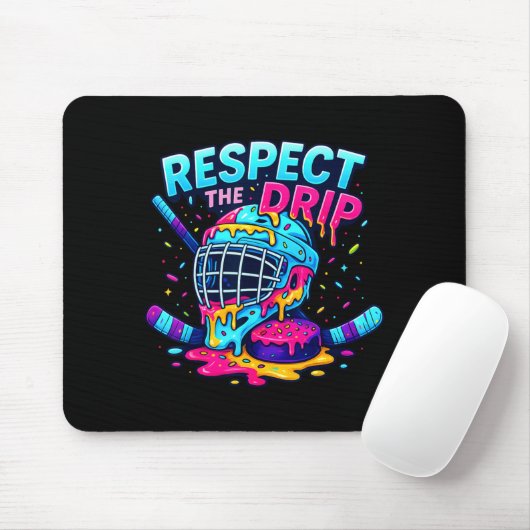 Tapis De Souris Respect The Drip Ice Hockey Stick &amp; Puck Dripn (Avec souris)