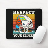 Tapis De Souris Respect Your Elders Gaming Control 80s Retro Funny (Avec souris)