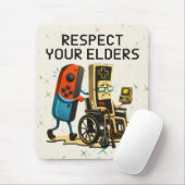 Tapis De Souris Respect Your Elders Gaming Control Retro Funny (Avec souris)