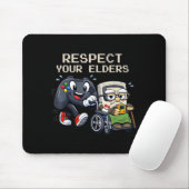 Tapis De Souris Respect Your Elders Gaming Control Retro Funny Gam (Avec souris)