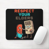 Tapis De Souris Respect Your Elders Gaming Control Retro Funny Gam (Avec souris)