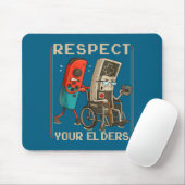 Tapis De Souris Respect Your Elders Retro Gaming Funny Gamer Contr (Avec souris)