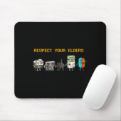 Tapis De Souris Respect Your Elders Retro Gaming Funny Gamer Contr (Avec souris)