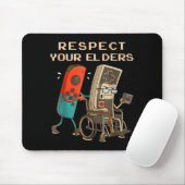 Tapis De Souris Respect Your Elders Retro Gaming Funny Gamer Contr (Avec souris)