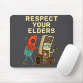 Tapis De Souris Respect Your Elders Retro Gaming Funny Gamer Contr (Avec souris)