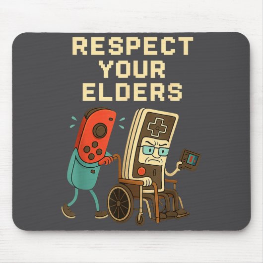 Tapis De Souris Respect Your Elders Retro Gaming Funny Gamer Contr (Devant)
