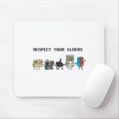 Tapis De Souris Respect Your Elders Retro Gaming Funny Gamer Contr (Avec souris)
