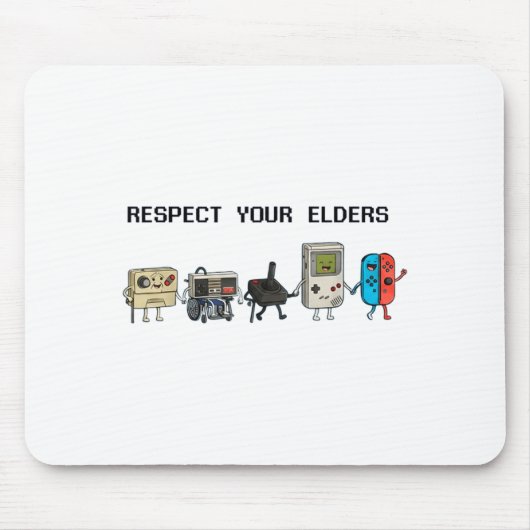Tapis De Souris Respect Your Elders Retro Gaming Funny Gamer Contr (Devant)