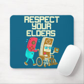 Tapis De Souris Respect Your Elders Retro Gaming Funny Gamer Contr (Avec souris)