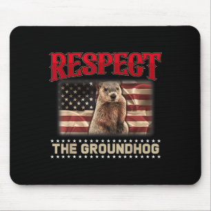 Tapis De Souris Respecter la marmotte Drapeau américain vintage Jo