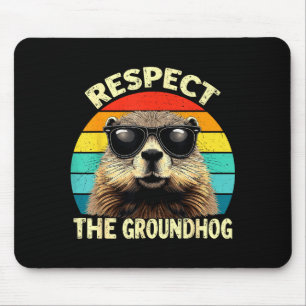 Tapis De Souris Respecter l'amant du groundhog vintage animal sol