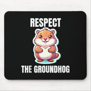 Tapis De Souris Respecter le chuchoteur de marmotte drôle vintage