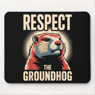 Tapis De Souris Respecter le marmotte Style d'affiche politique